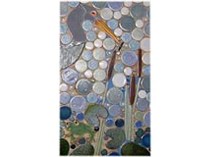 Heron shaped mosaic tile designs